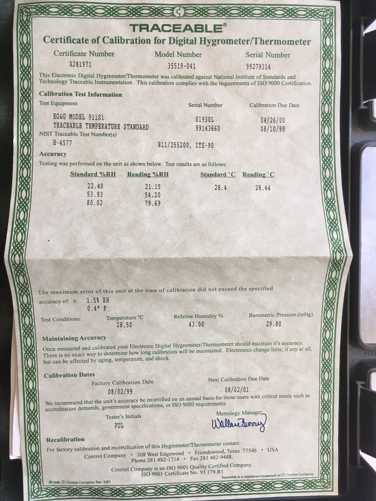 VWR Traceable Hygrometer Thermometer Dew Point Meter
