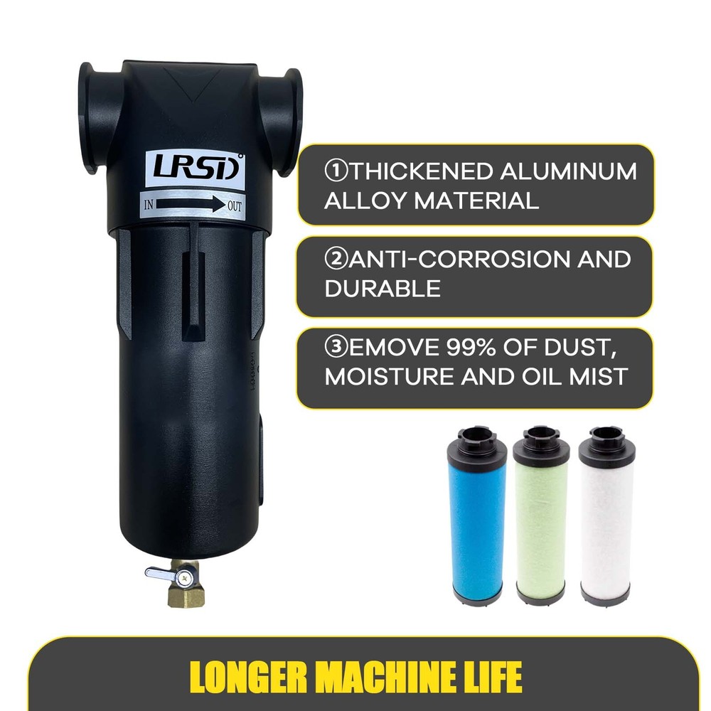 124cfm Particulate Filter Air Drying System For 25-30HP Air Compressor RC1-1/2"