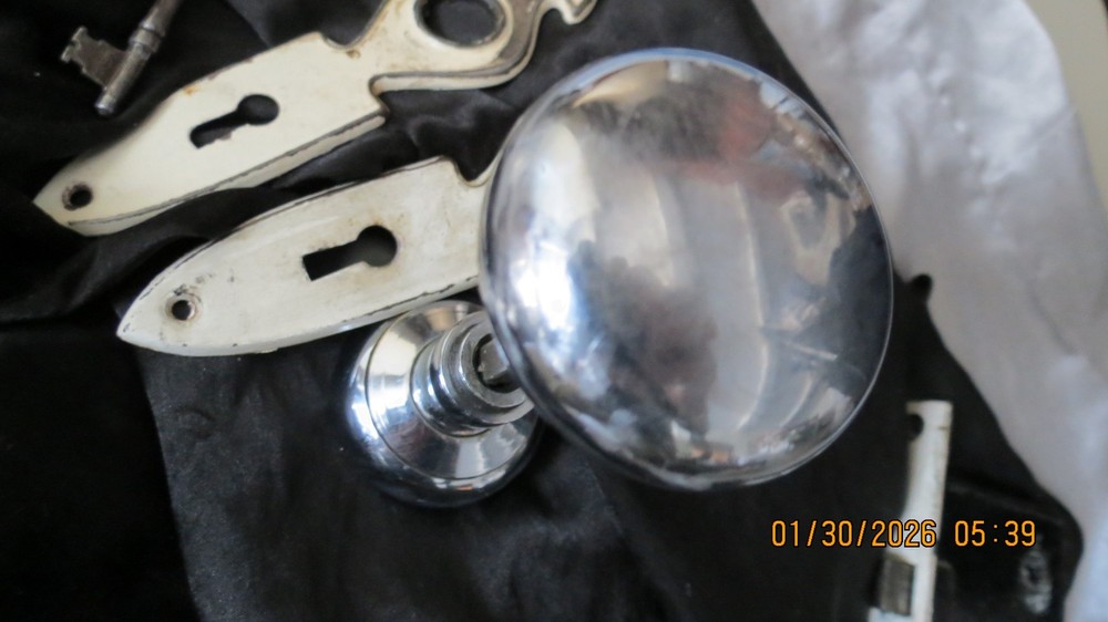 Antique Chrome Art Deco Mortise Lock Set