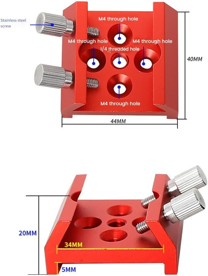 Finderscope Base Dovetail Clamp Flat Bottom Guide Scope Mount with 1/4 Thread