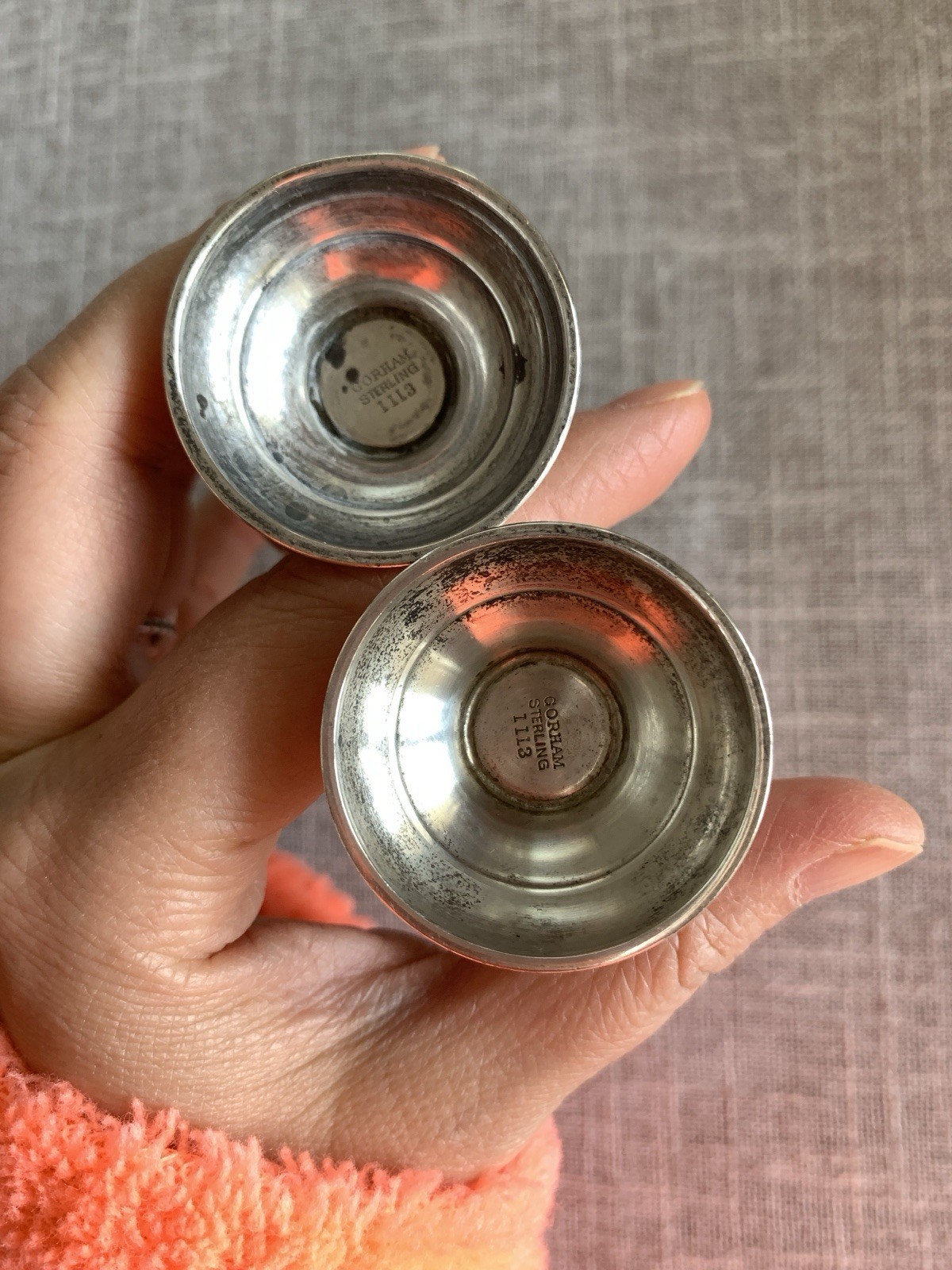 Vintage Gorham Sterling Silver Salt/Pepper Shakers 1113 4 1/2” Polished 70g