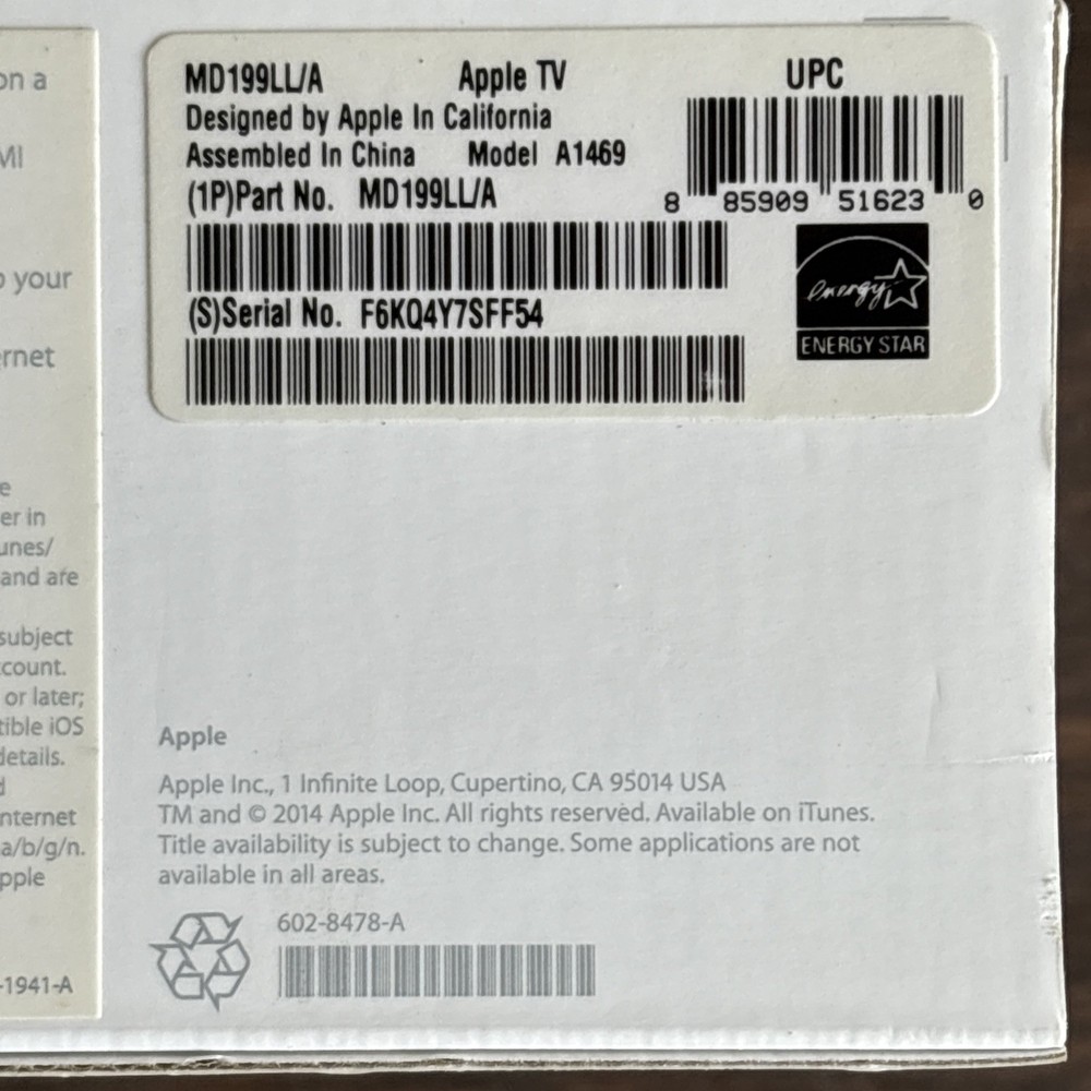 Apple TV (3rd Generation) HD Media Streamer - A1469 - Fully Functional