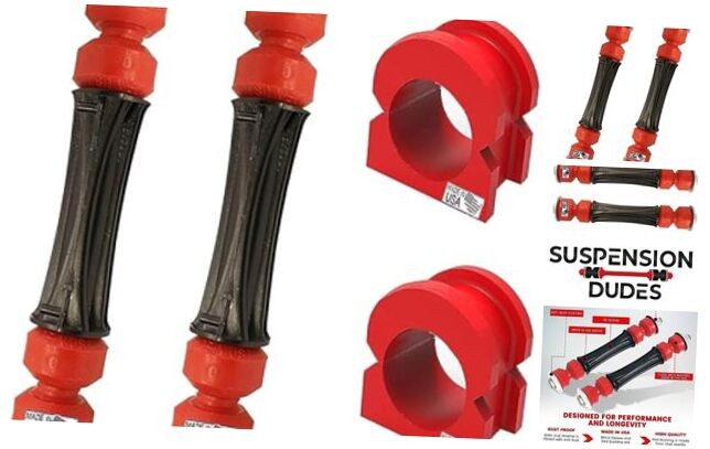 4PC Front Sway Bar Stabilizer Link Kit + CODE RED Front Link & Bushing Kit