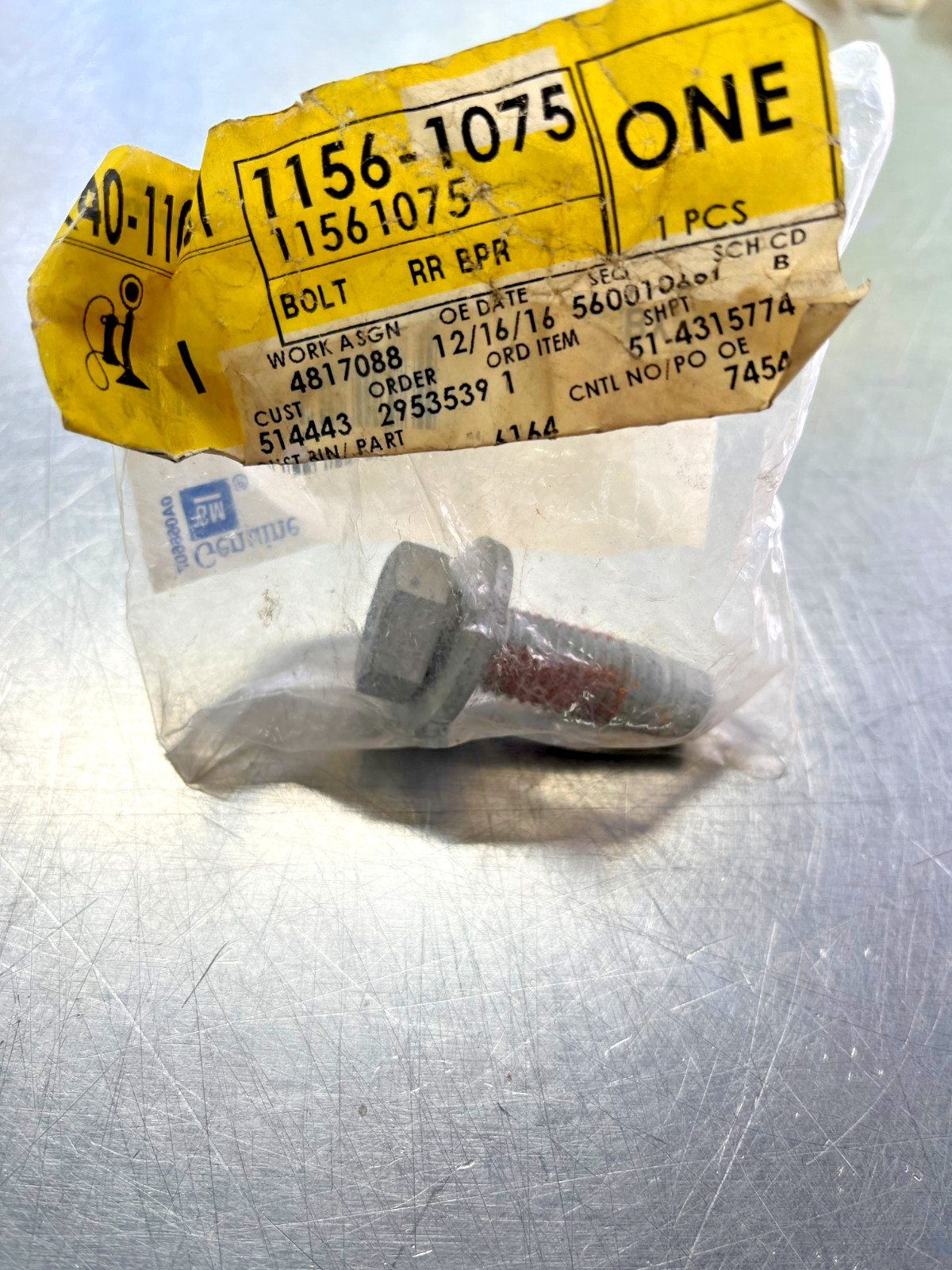 11561075 Genuine OEM AC Delco Bumper BOLT GM 1156-1075