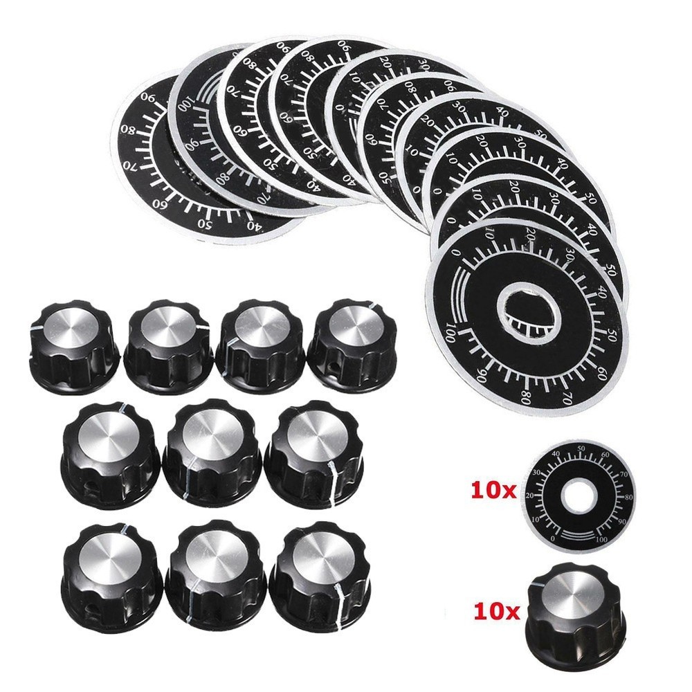 0 - 100 Scale Rotary Potentiometer Knobs Accessories For For 6mm Shaft