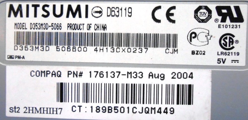 MITSUMI, FLOPPY DISK DRIVE, 3.5" D353B3D-5066