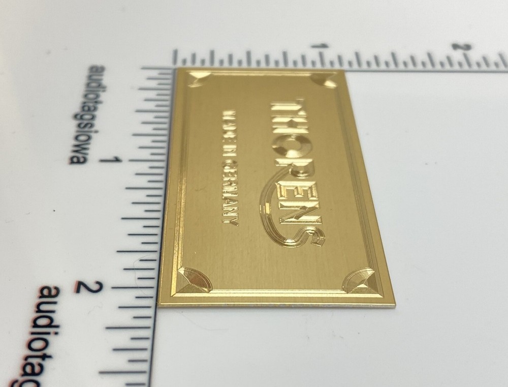 Thorens Made in Germany Turntable Name Plate Custom Engraved Solid Brass
