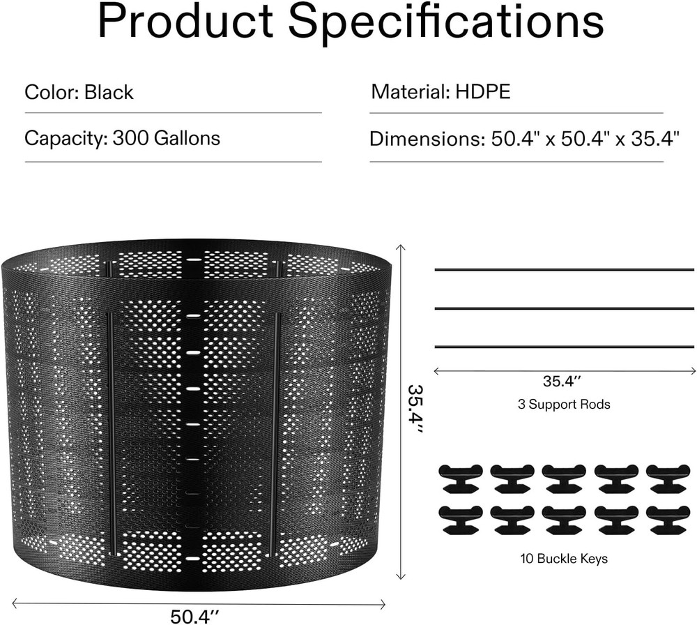 300 Gallon Outdoor Compost Bin Expandable Composter Easy to Setup & Large