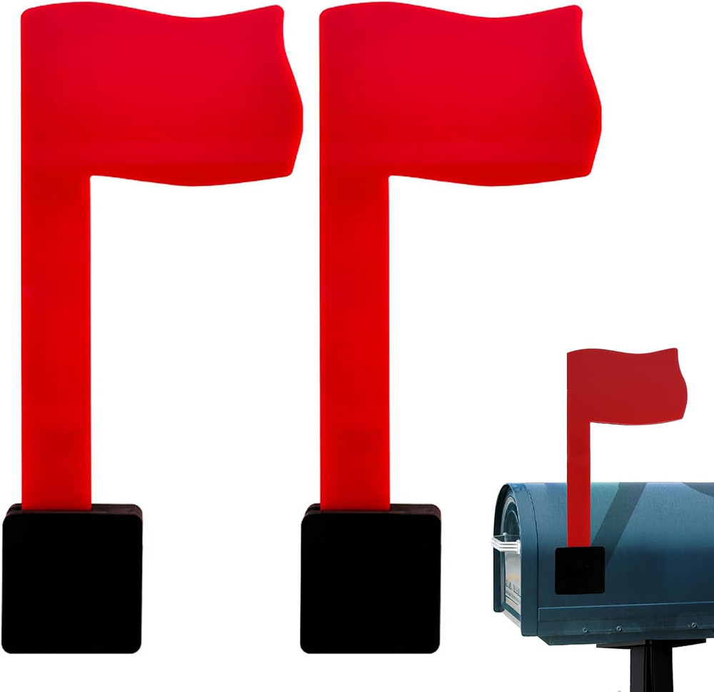2-Pack Red Mailbox Flag Replacement Kit for Residential & Business Mailboxes