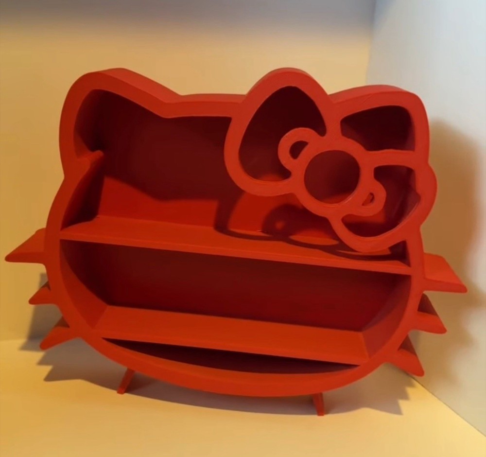 Hello Kitty Inspired Organizer Shelf – Cute Mini Display Stand with Bow