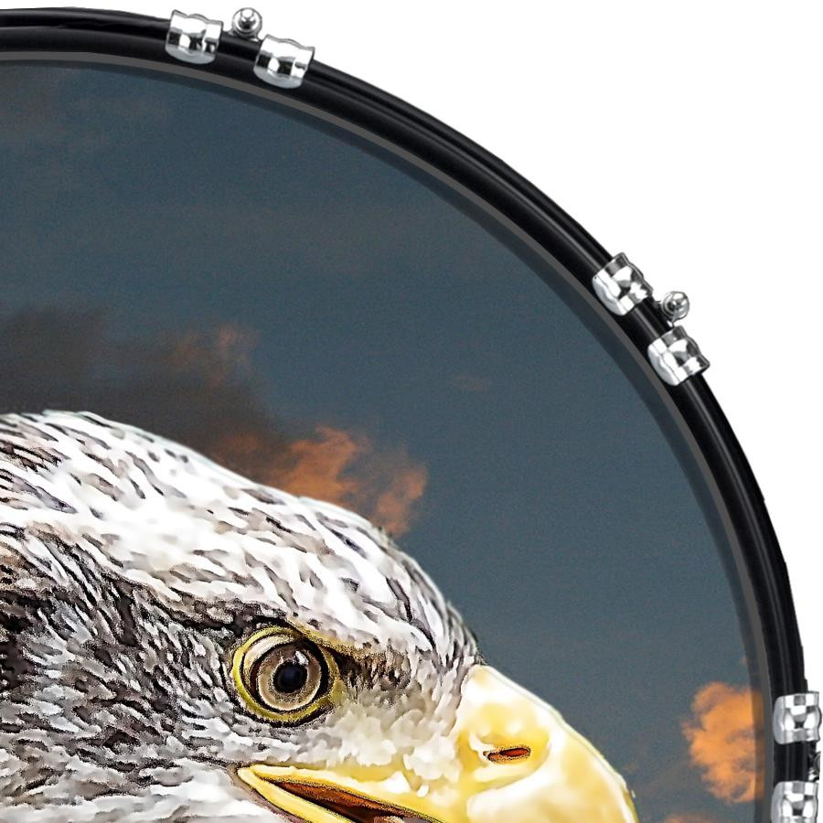 20" Custom Bass Kick Drum Front Head Graphical Eagle 1