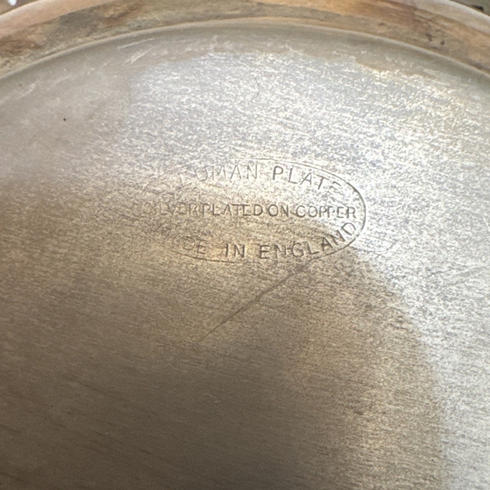 Regent Plate Silver-Plated Dish Ornate Design Made in England, 5.5" Diameter