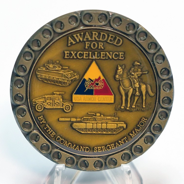 [692] US Army Armor Center Challenge Coin Command Sergeant Major Award 5cm
