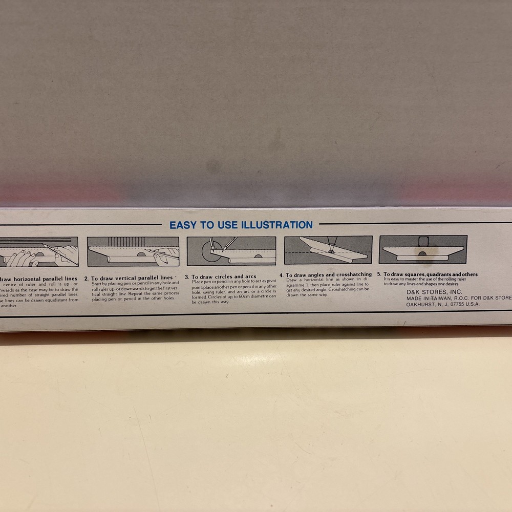Rolling Ruler Horizontal ,Vertical, Parallel Lines, Circles, Arcs, And Angles.