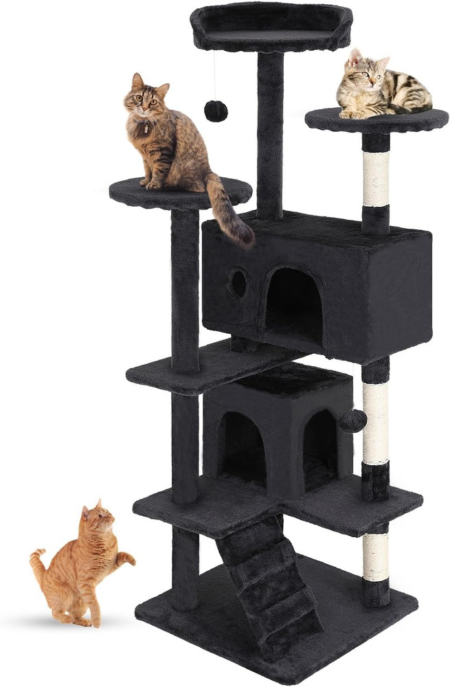 FDW 54" Cat Tree Tower - Multi-Level Scratching Post & Cozy Condo for Cats