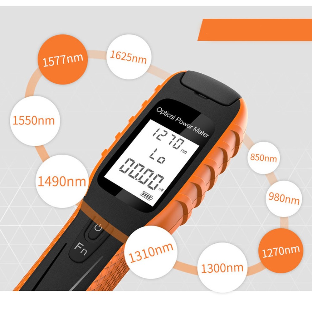 Mini Optic Fiber Cable Tester ‑50-+26dBm Handheld Optical Power Meter Support SC