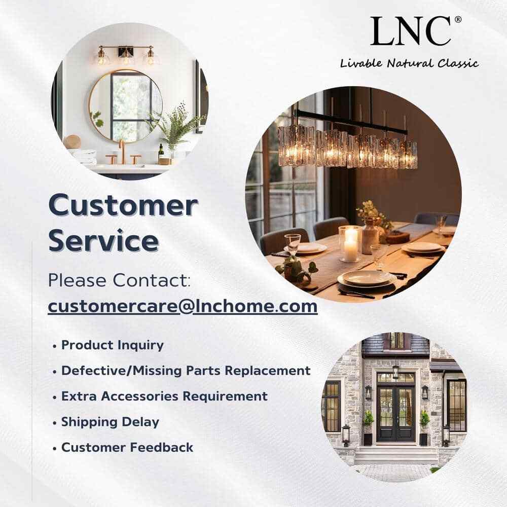 LNC Modern Black Bathroom Vanity Light with Cylinder Clear Glass Shades 22 in.