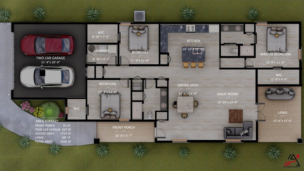 BLUEPRINTS PRAIRIE HOUSE PLAN ARCHUP #128