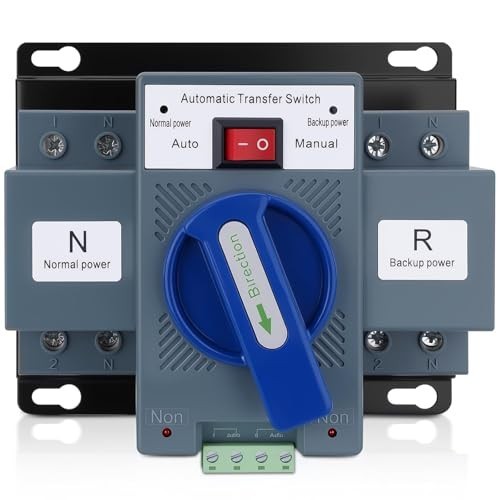 Dual Power Automatic Transfer Switch 110V 63A, ATS Generator Changeover, Manual/