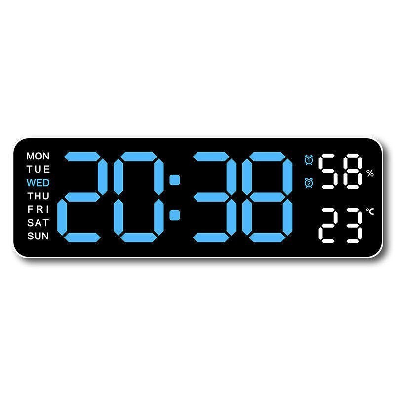 Large Display Digital LED Wall Desk Alarm Clock With Calendar Temperature Date🔥