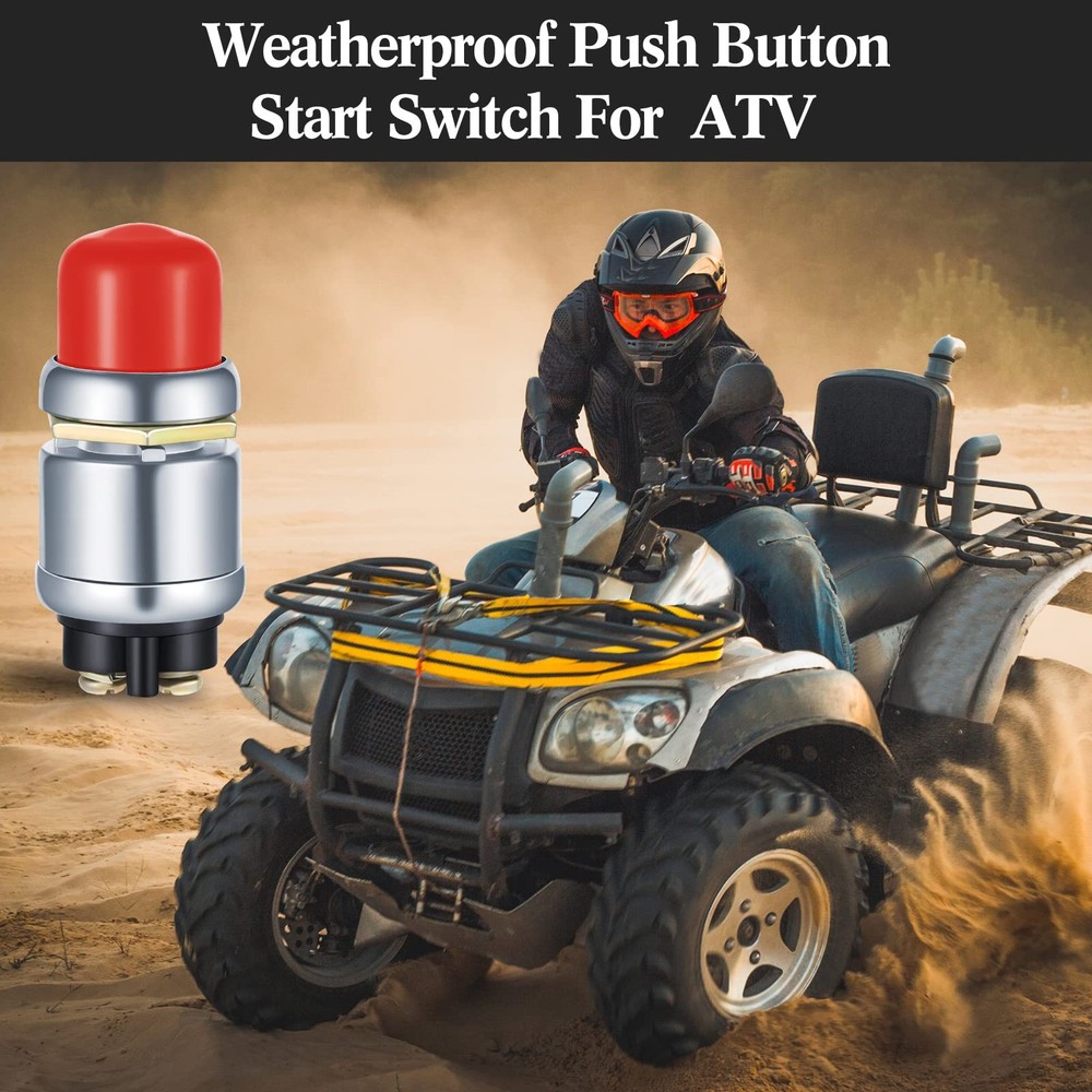 Engine Start Push Button Momentary 12V and 24V Waterproof Switch Push to Start B