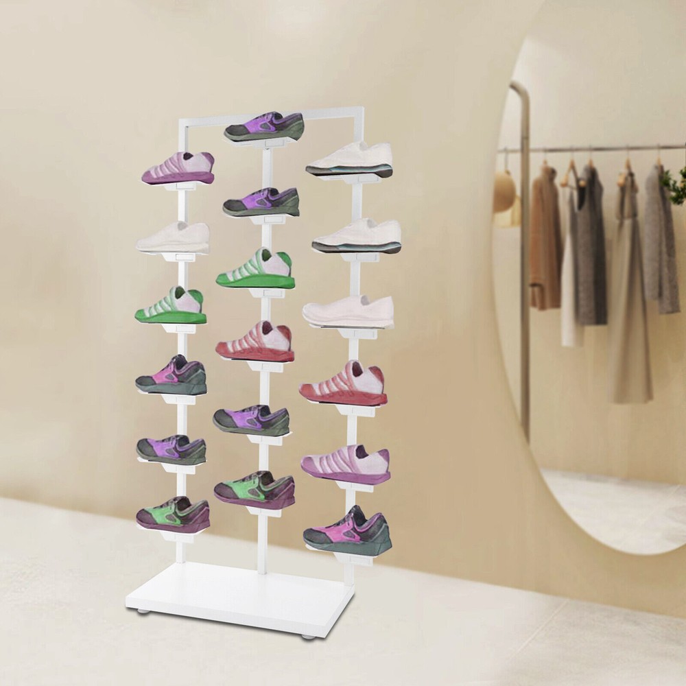 Three-post Single-sided Shoe Rack Stackable Commercial Shoe Rack Display Cabinet