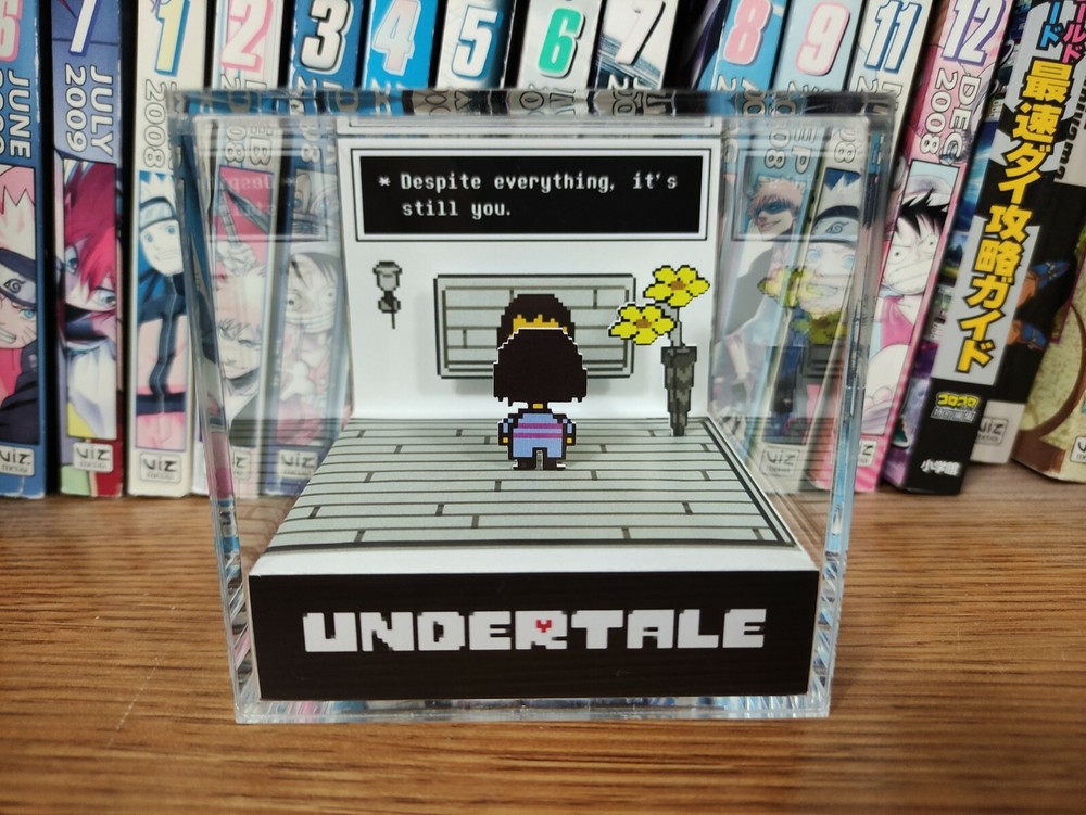 Undertale Despite Everything Handmade Diorama - Retro Gaming Cube - Fanart