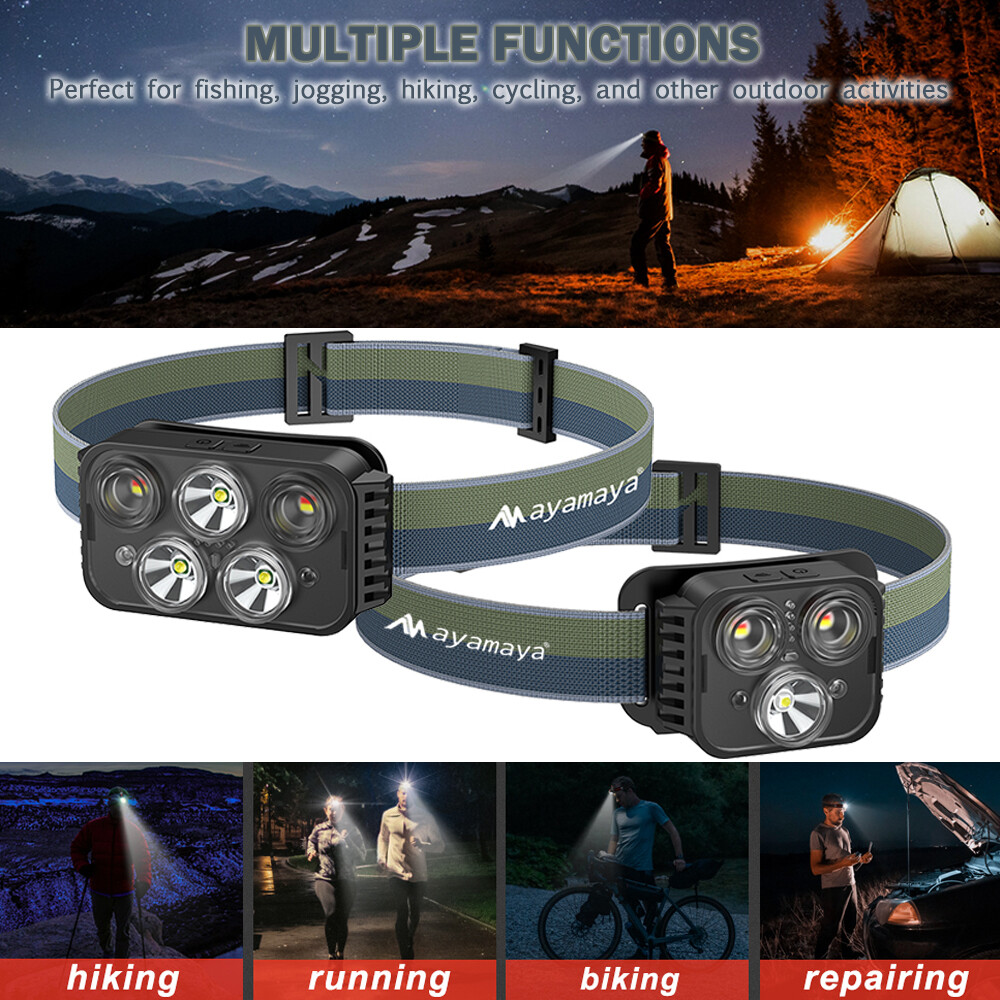 Super Bright LED Headlamp USB Rechargeable Headlight Torch Work Lamp Flashlight