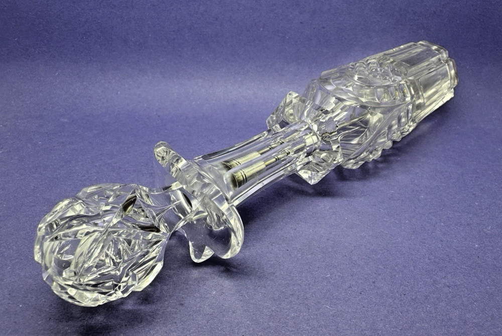 SOLID SILVER & CUT GLASS SNUFF OR CAYENNE BOTTLE & SCOOP- EDWIN CULVER LON. 1867