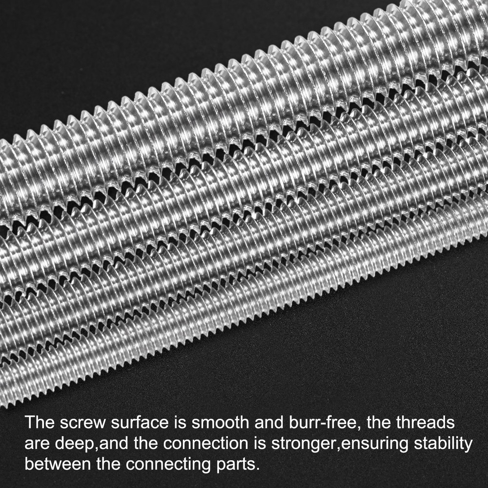 4-Pack Fully Threaded Rod, M8x300mm Stainless Steel Right Hand Thread Bar Studs