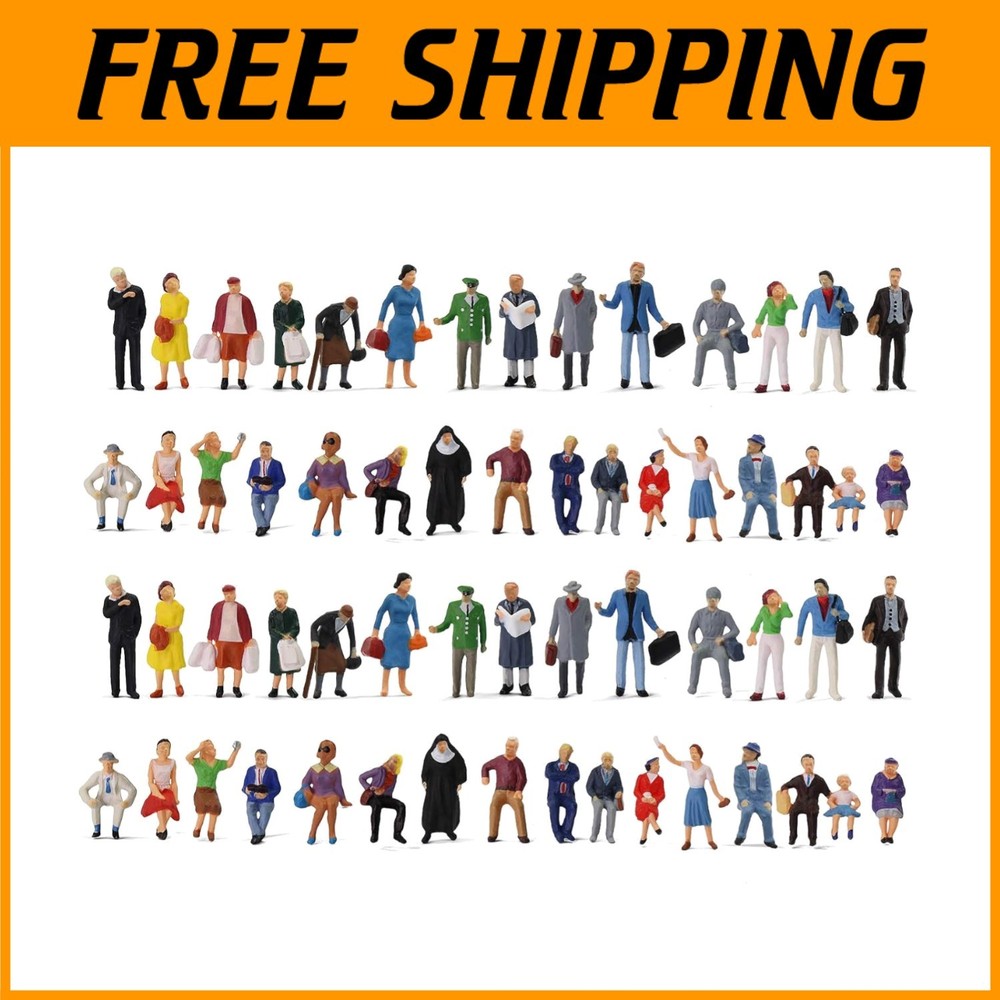 HO Scale 1:87 Painted Passenger Figures 60PCS