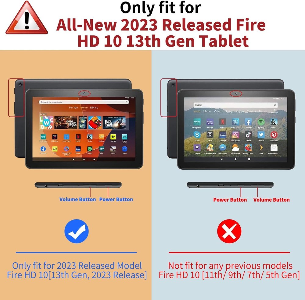 2023 Fire HD 10 Case with Screen Protector For Amazon Fire HD 10 Tablet 13th Gen