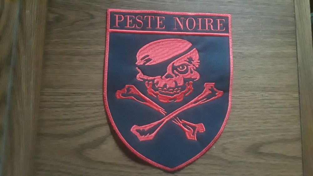 PESTE NOIRE + LOGO,SEW ON RED EMBROIDERED BACK PATCH