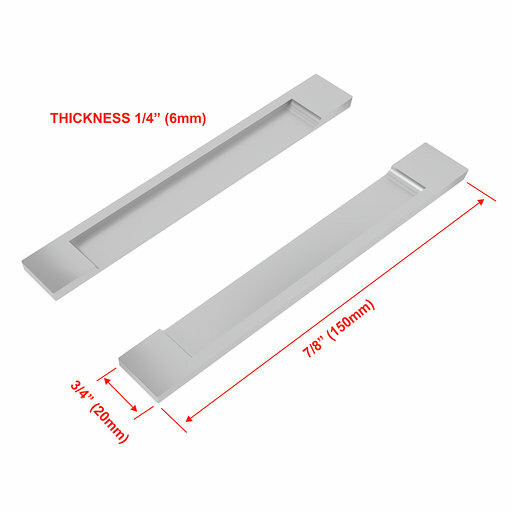 2 Finger Pull Flush Self-Stick on Handle Bypass Sliding pocket Doors Adhesive