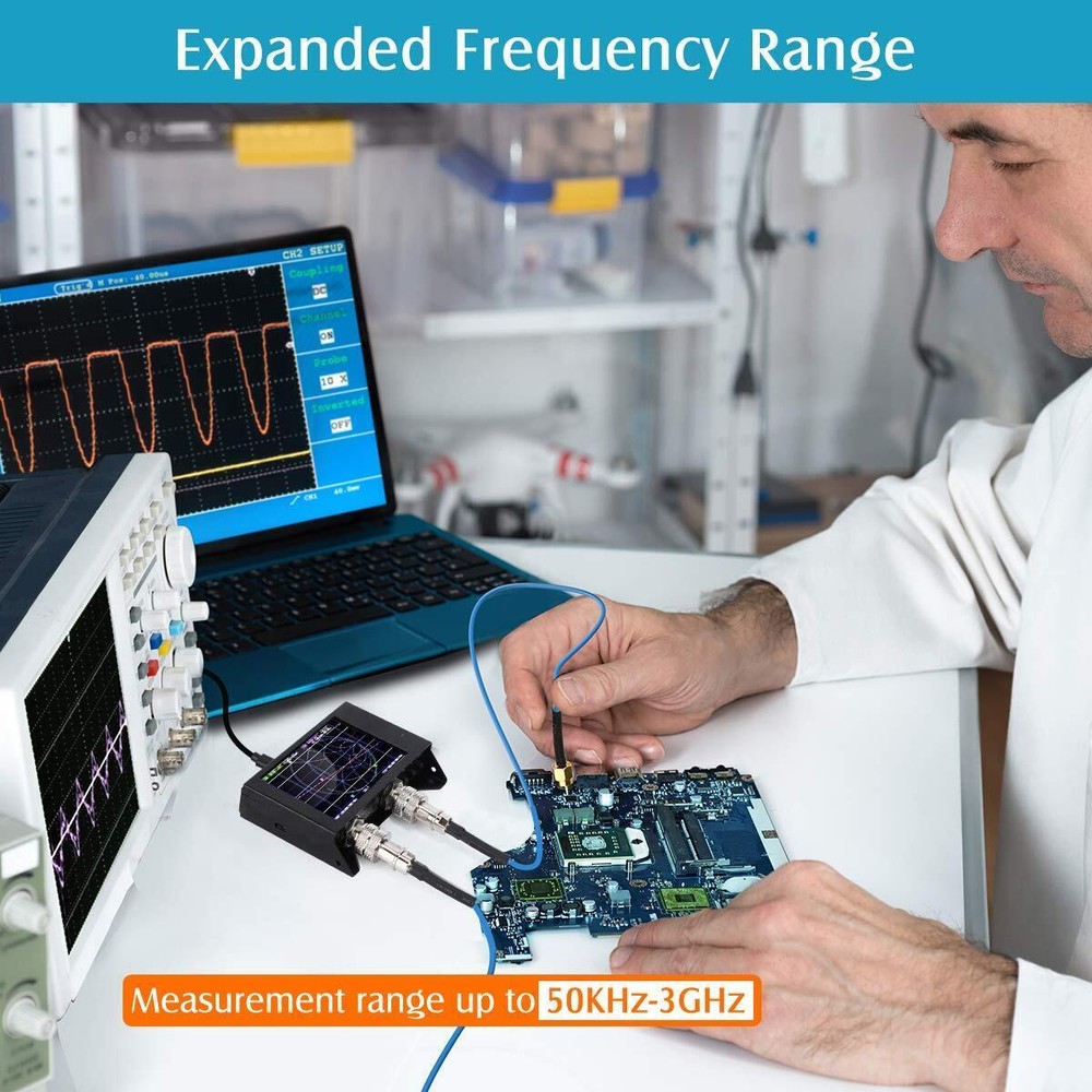 NanoVNA SAA-2N V2.2 Vector Network Analyzer, 50KHz-3GHz 4" VNA Antenna Analyzer