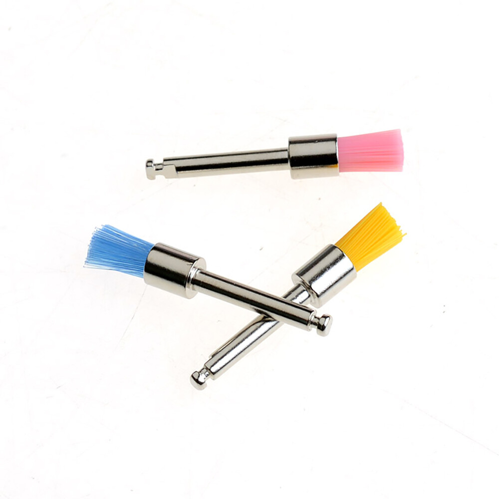 100pzas/pqt Tazón de Fuente de Nylon Colorido Dental Cepillo Profiláctico Pulido