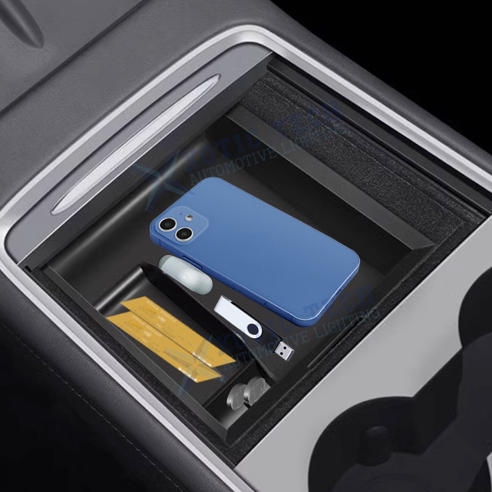 For Tesla Model3/Y Center Console Organizer Tray Hidden Cubby Drawer Storage Box