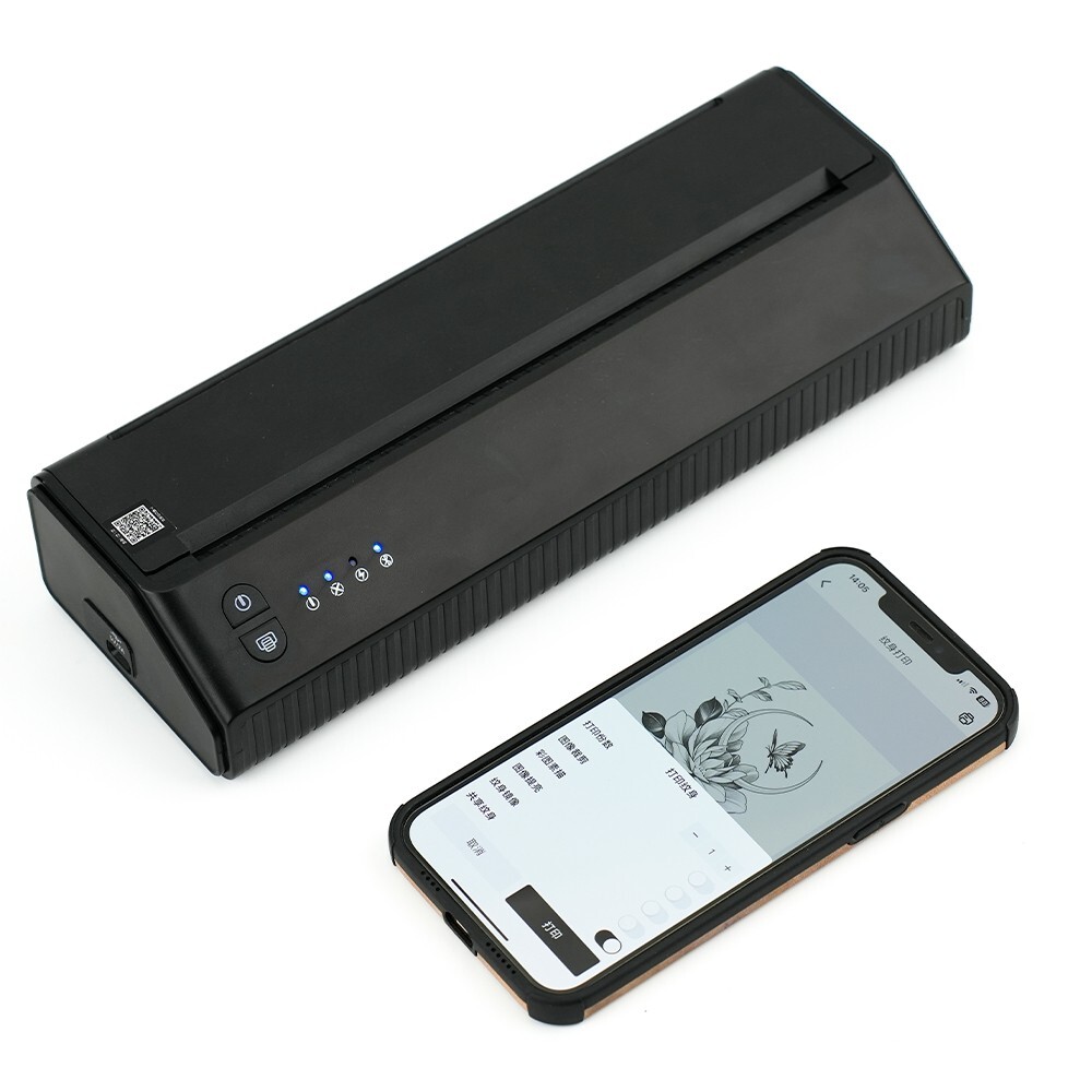 Wireless Tattoo Transfer Thermal Copier Printer w/20 Stencil Paper USB charging