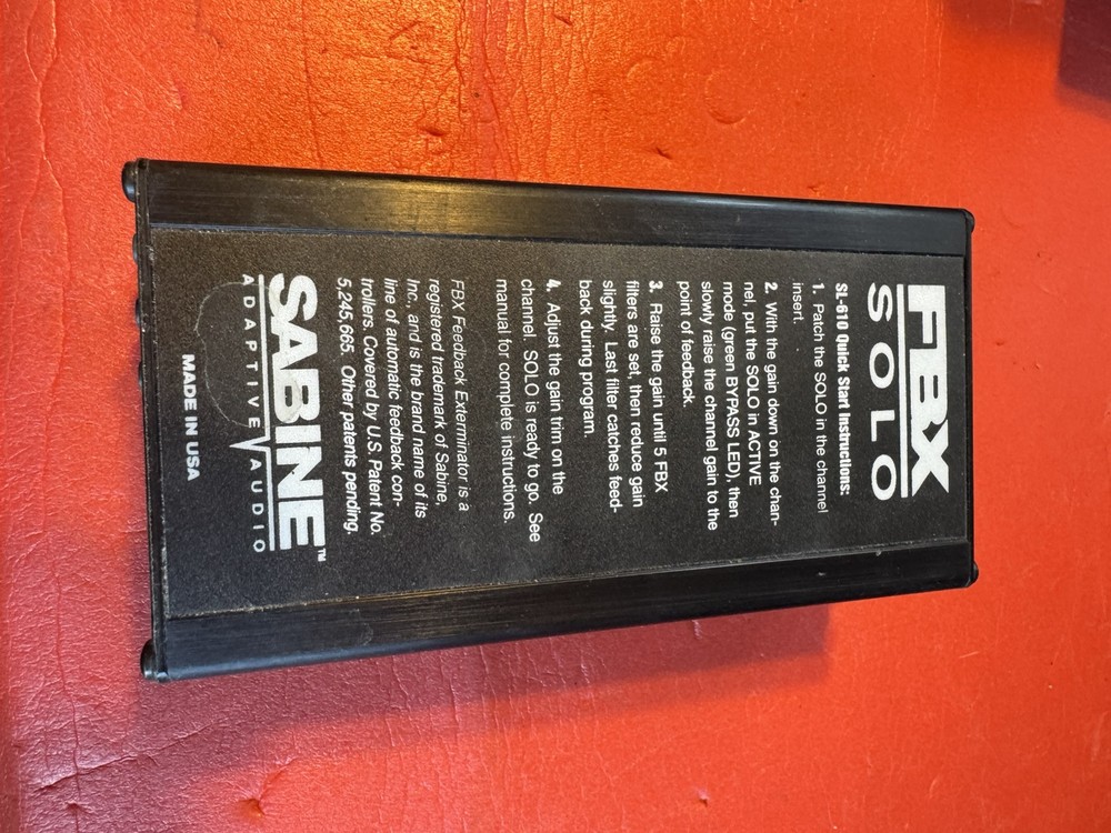Sabine FBX SOLO SL-610 Microphone Instrument Feedback Controller adaptive audio.