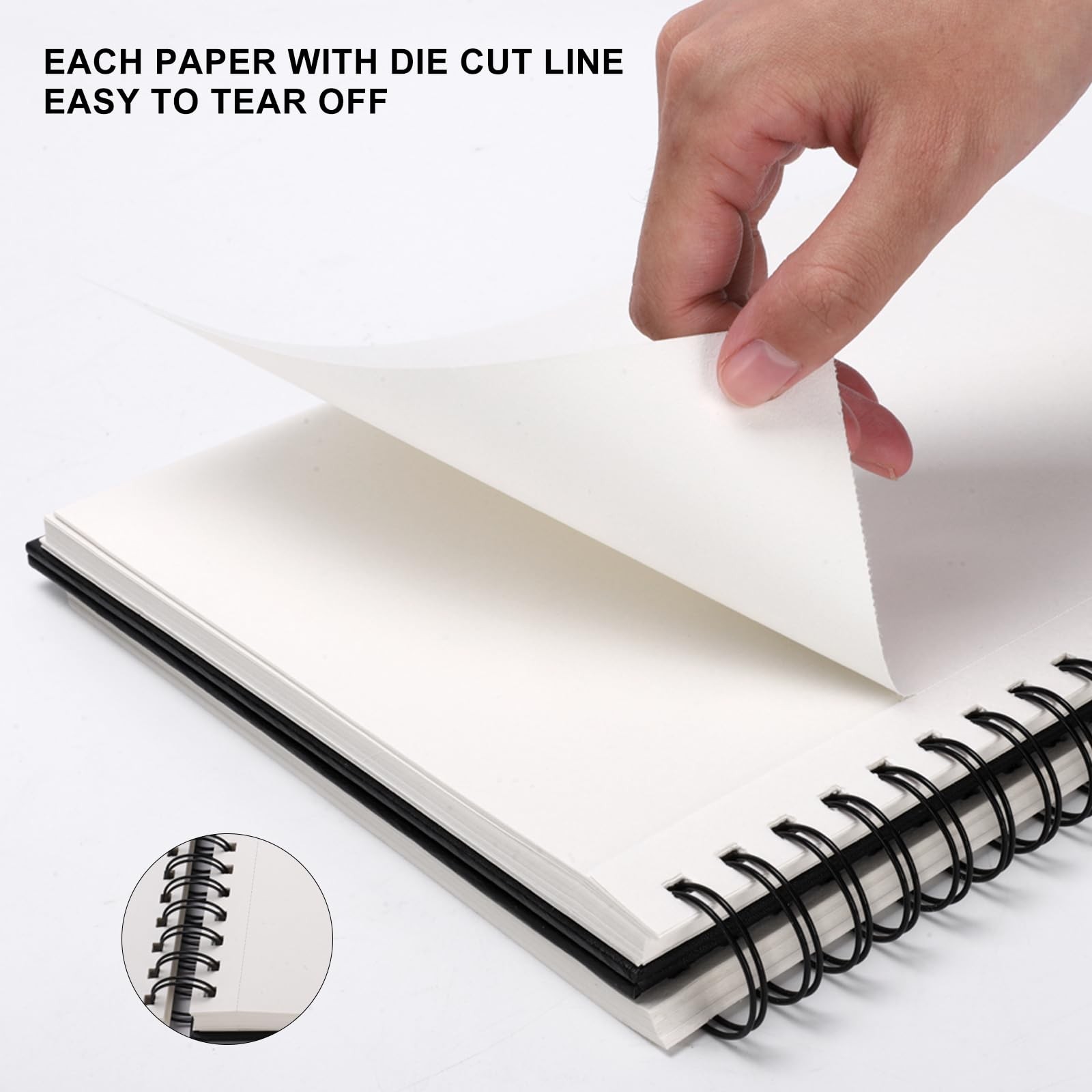 8.5x11inches Hardbound Sketch Book, Spiral Bound Sketch Pad, 80-Sheets 90gsm