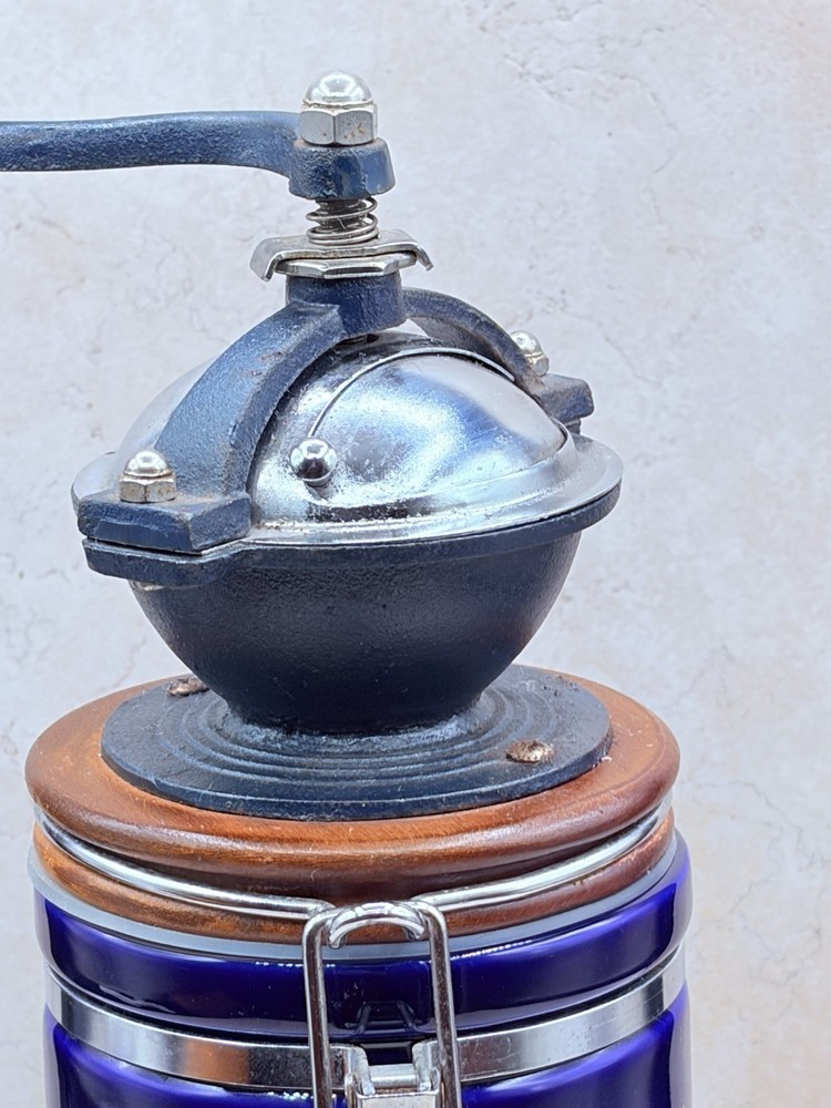 Cobalt Ceramic Coffee Grinder Made in Italy