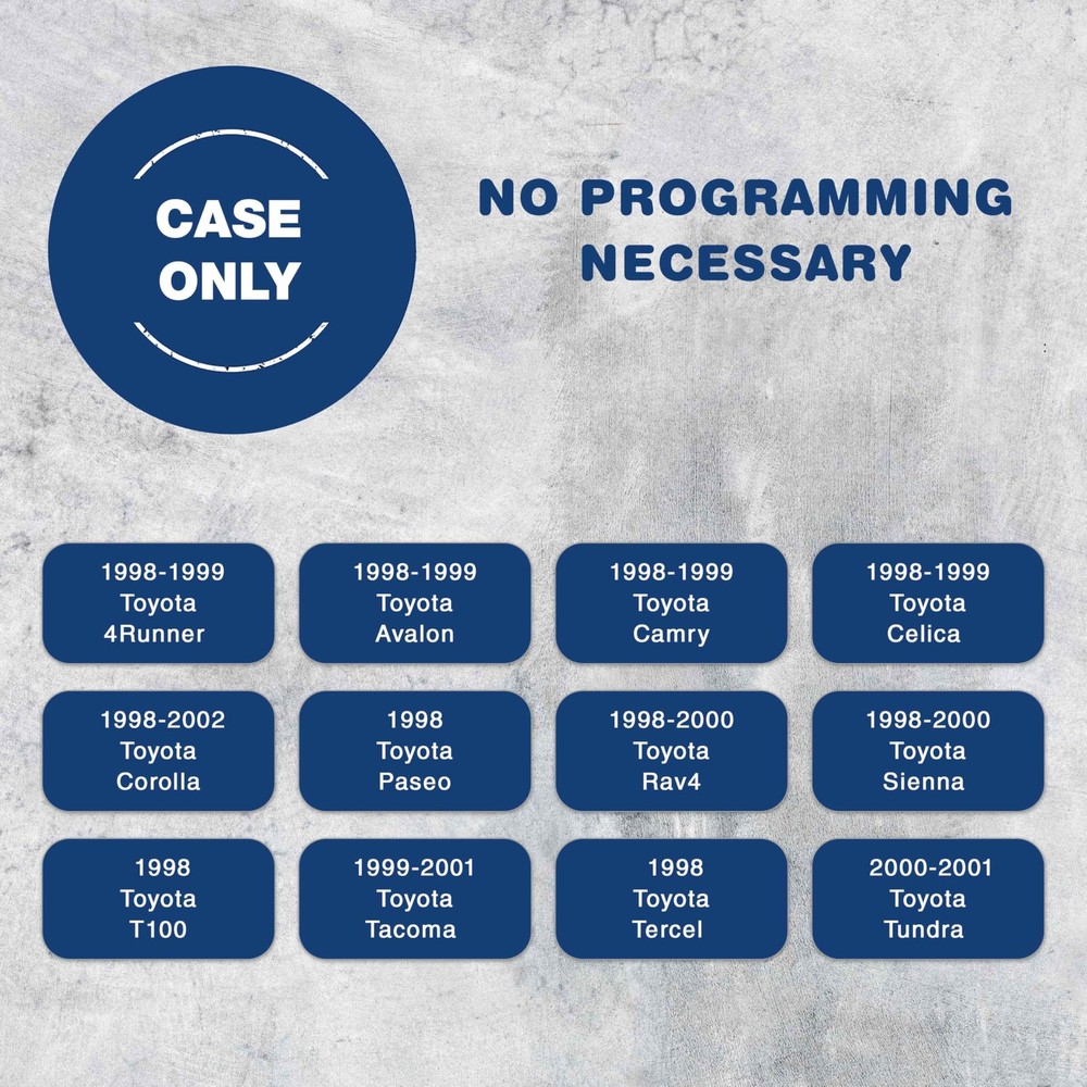 KeylessOption Just The Case Key Fob Keyless Entry Remote Shell Button 1-Pack