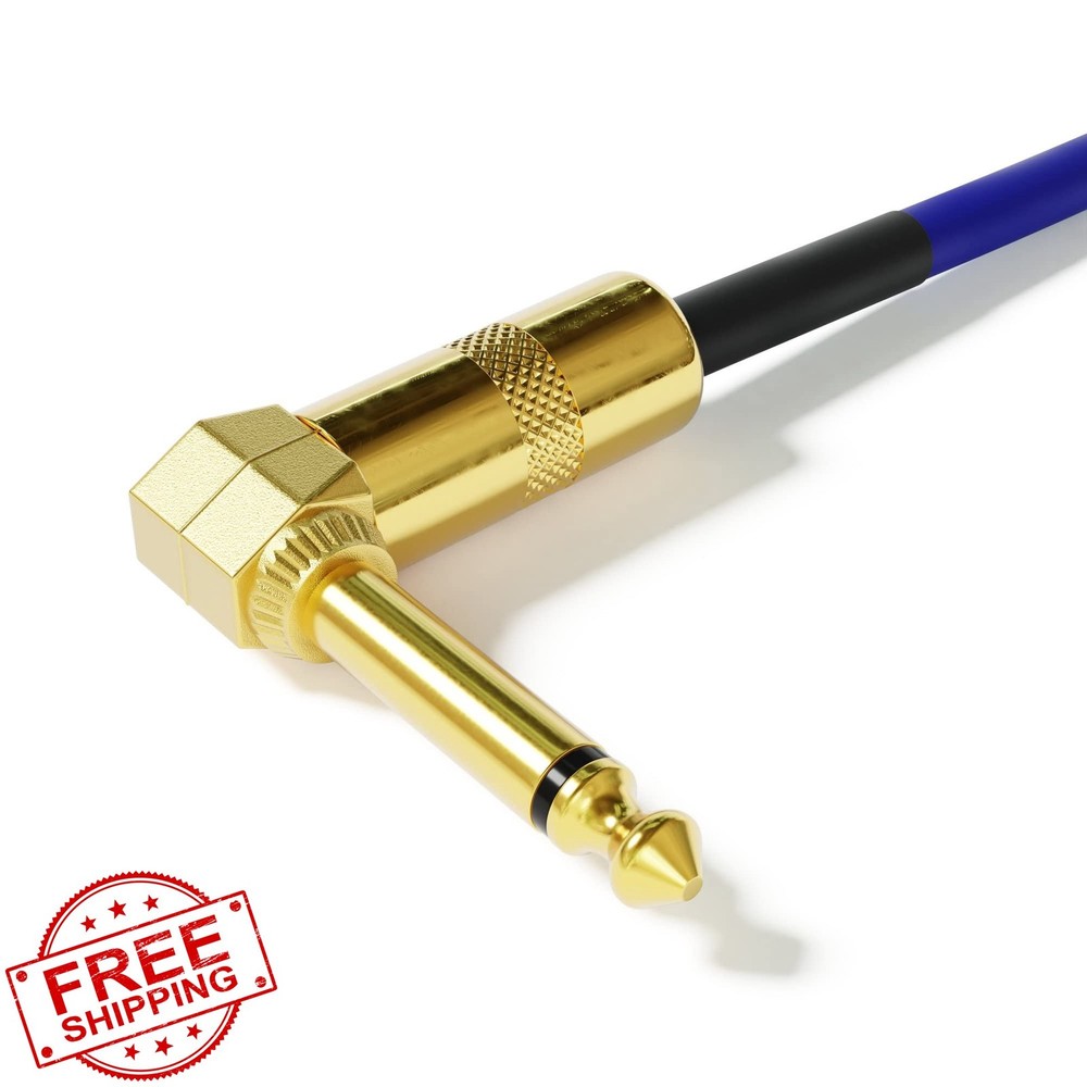 ExcelValley 20cm Right Angle 1/4" Patch Cable Blue