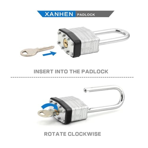 Lock Outdoor Padlocks, Key Lock, Padlocks with Same Key - 60 PACK BLACK