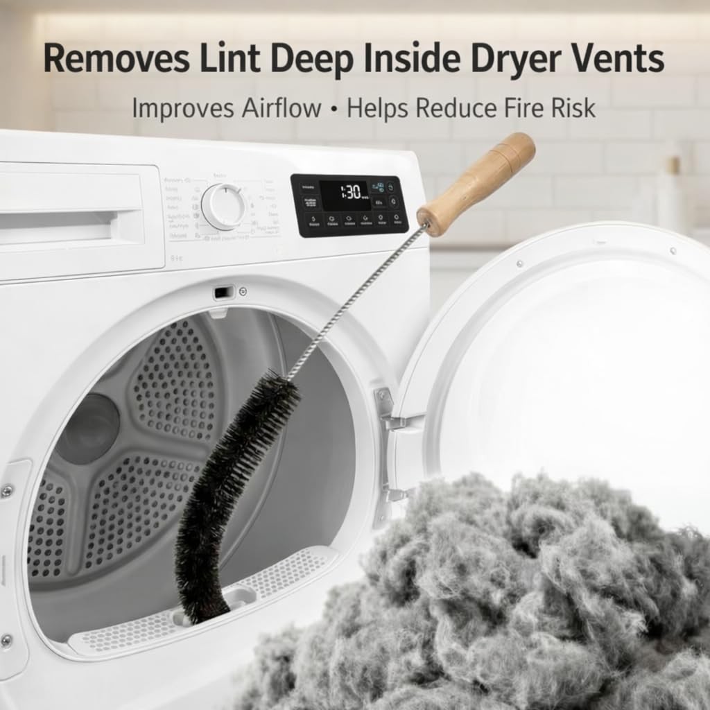 Dryer Vent Cleaner Kit Flexible Lint Brush Refrigerator Coil Dust Remover