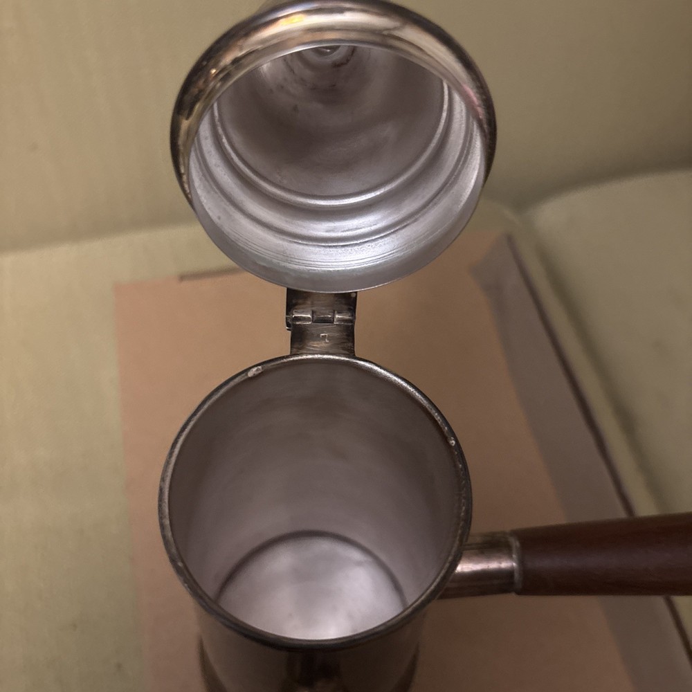 VTG SILVERPLATE HOT CHOCOLATE POT WOOD HANDLE