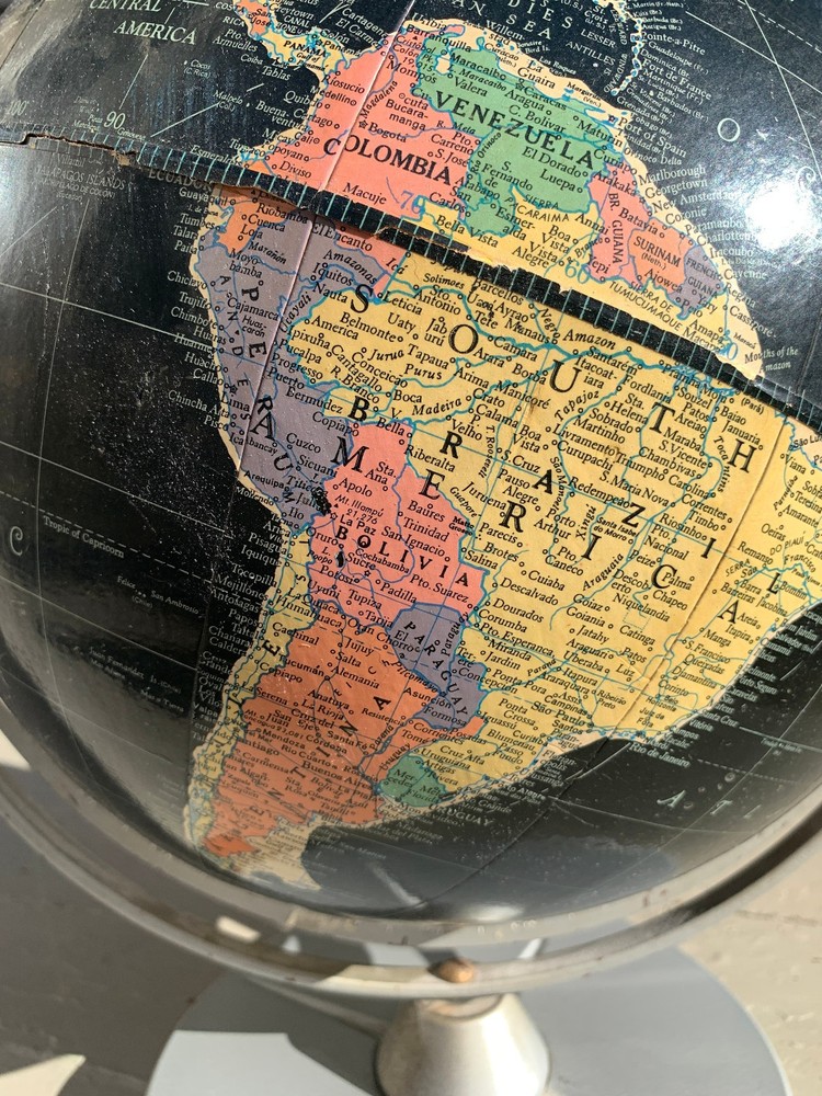 Vintage Globe 12" Replogle Starlight On Metal Base Ca. 1959