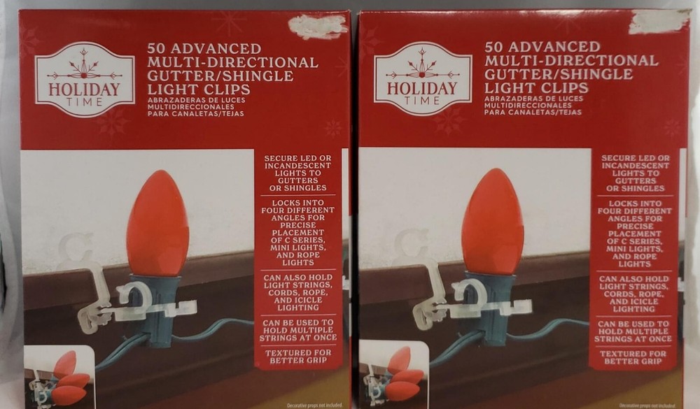 Holiday Time Advanced Multi-Directional Gutter/Shingle Light Clip 50 Count