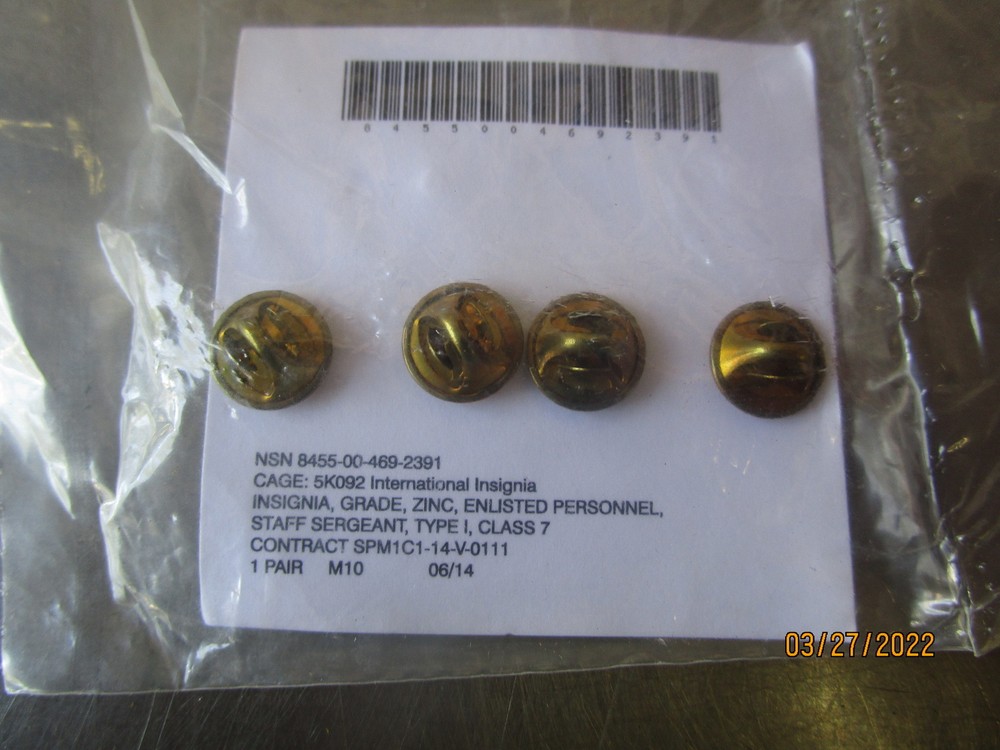 Insignia Staff Sergeant Pin Pair