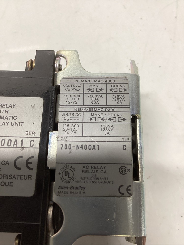 Allen Bradley 700-NT400A1 Time Delay Relay Ser C U-548
